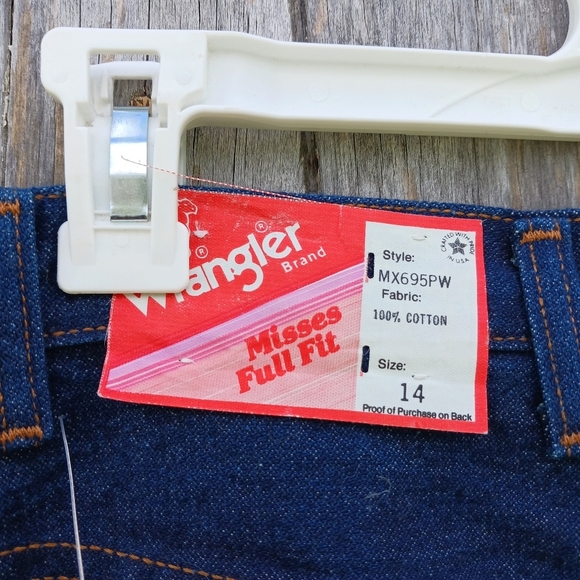 NWT Vintage 1970s Wrangler Misses Full Fit Size 14 Denim Jeans Made in USA - Picture 5 of 6